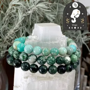 ♍ Virgo - August 23rd - September 22nd - Zodiac Astrology Crystal Bracelets Set