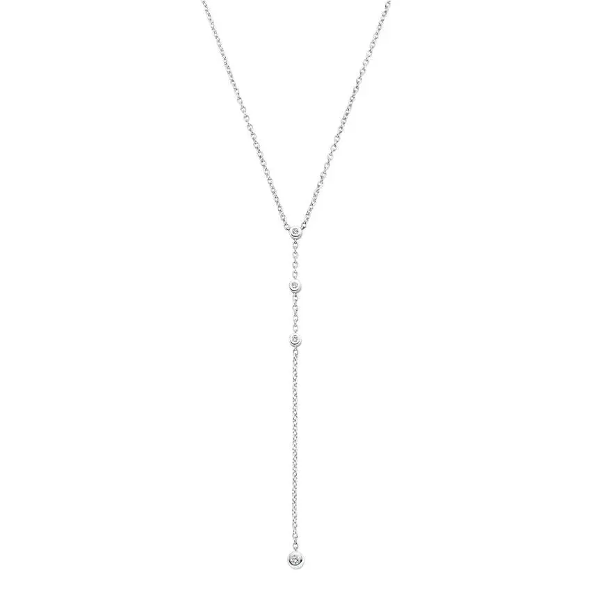 0.10CTW Four Bezel Set Diamond Necklace