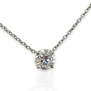 1 carat lab diamond solitaire pendant in 14k white gold