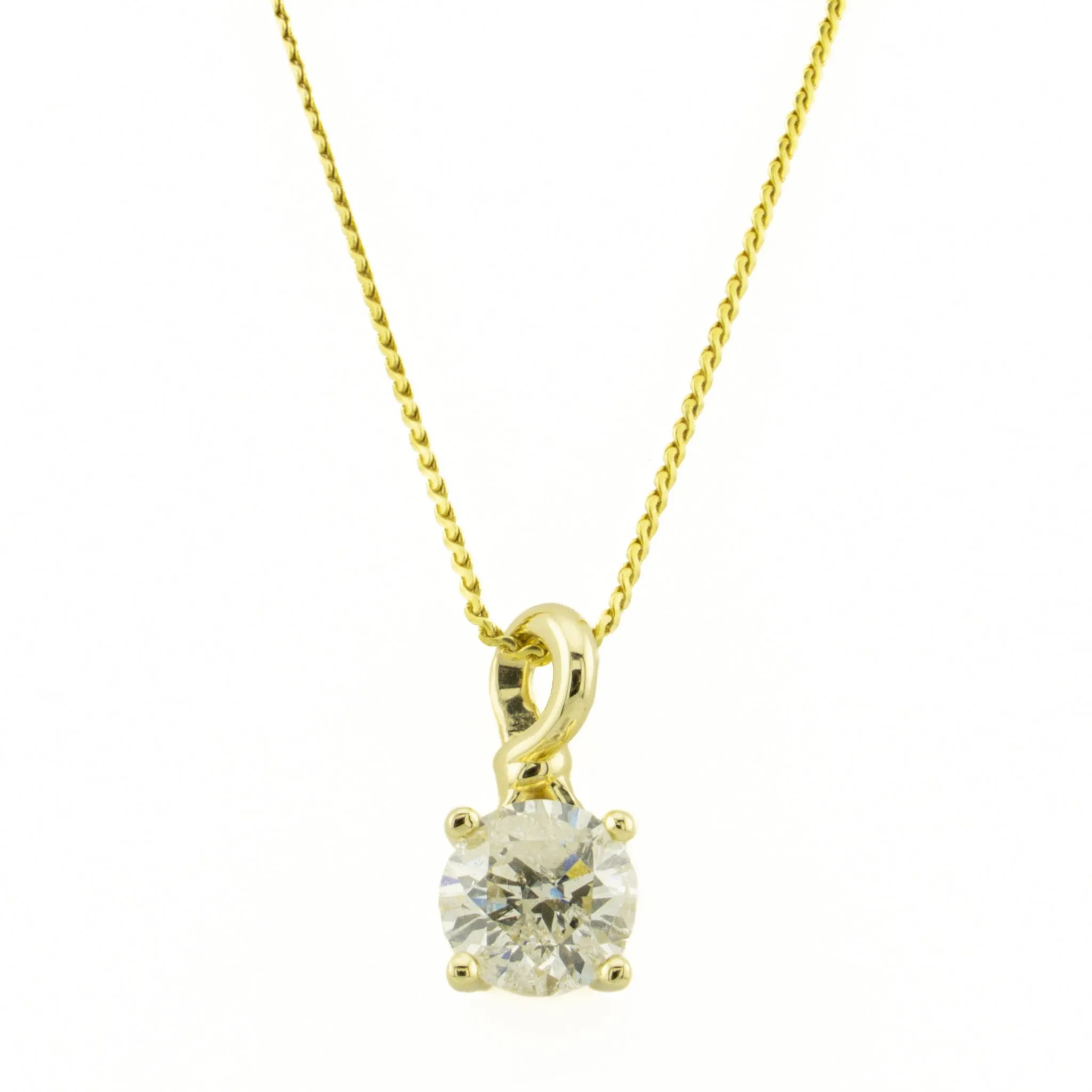 1.00ctw Round Diamond Solitaire Pendant in 14K Yellow Gold - Chain Not Included