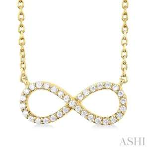 1/10 Ctw Round Cut Diamond Infinity Necklace in 10K Yellow Gold