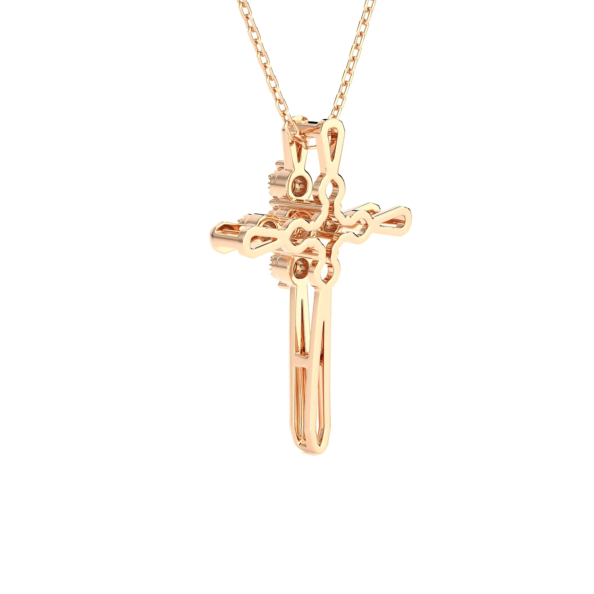 1/20 ctw Round Lab Grown Diamond Cross Pendant