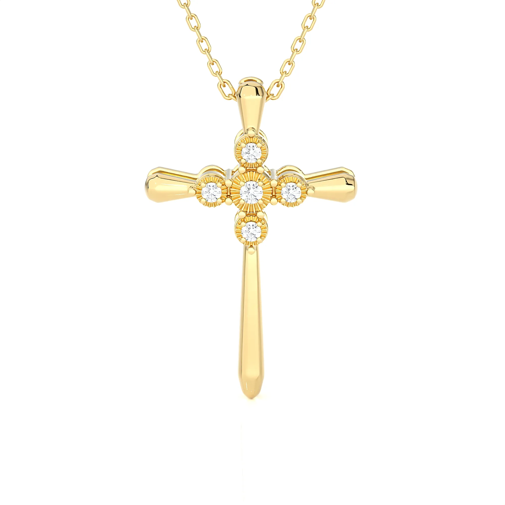 1/20 ctw Round Lab Grown Diamond Cross Pendant