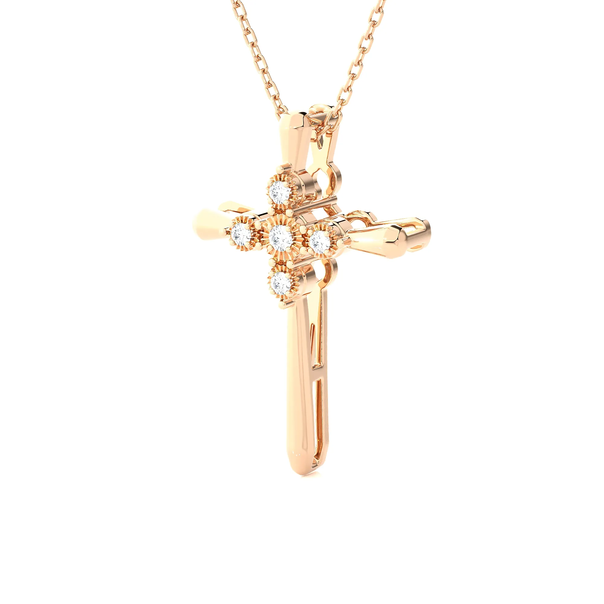 1/20 ctw Round Lab Grown Diamond Cross Pendant