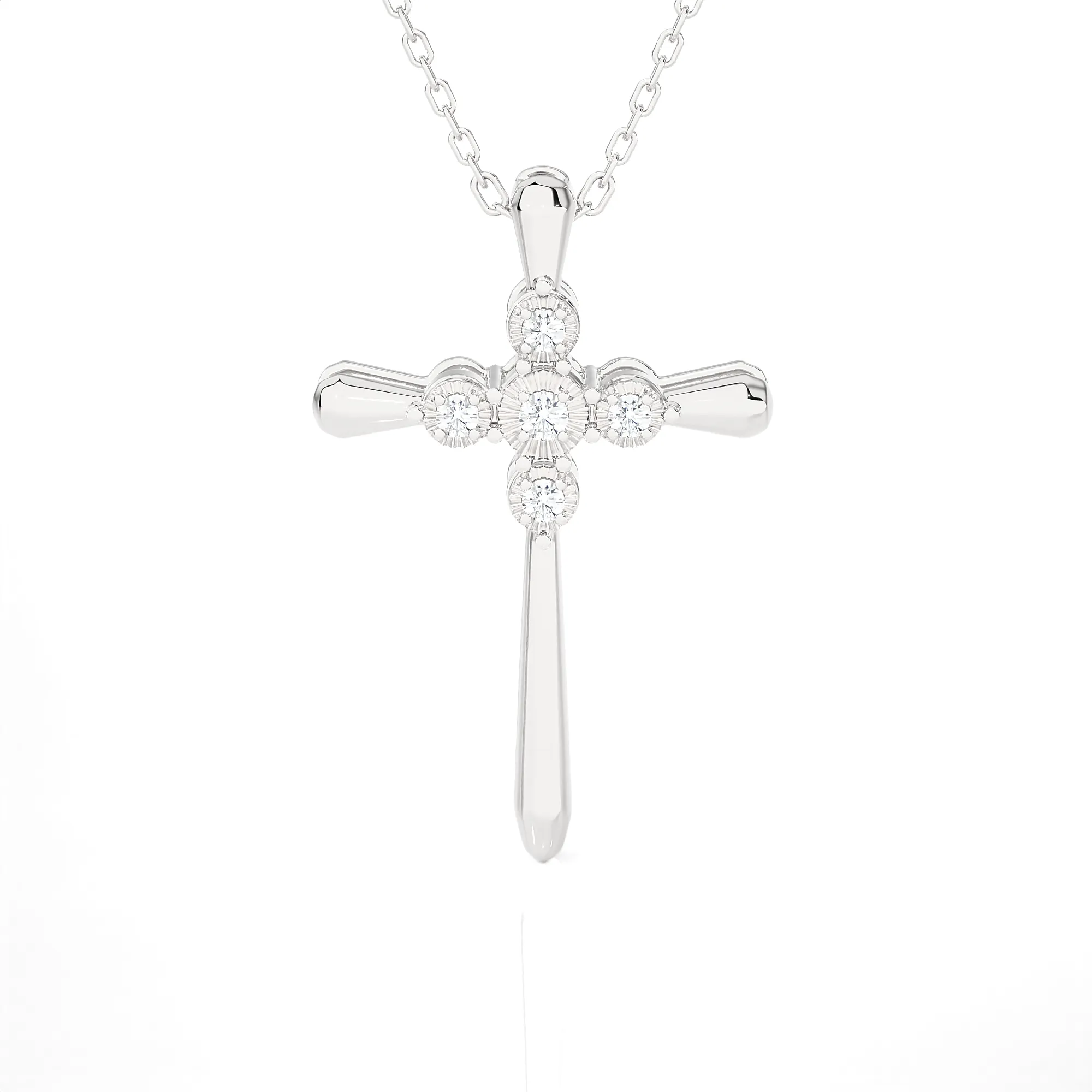 1/20 ctw Round Lab Grown Diamond Cross Pendant