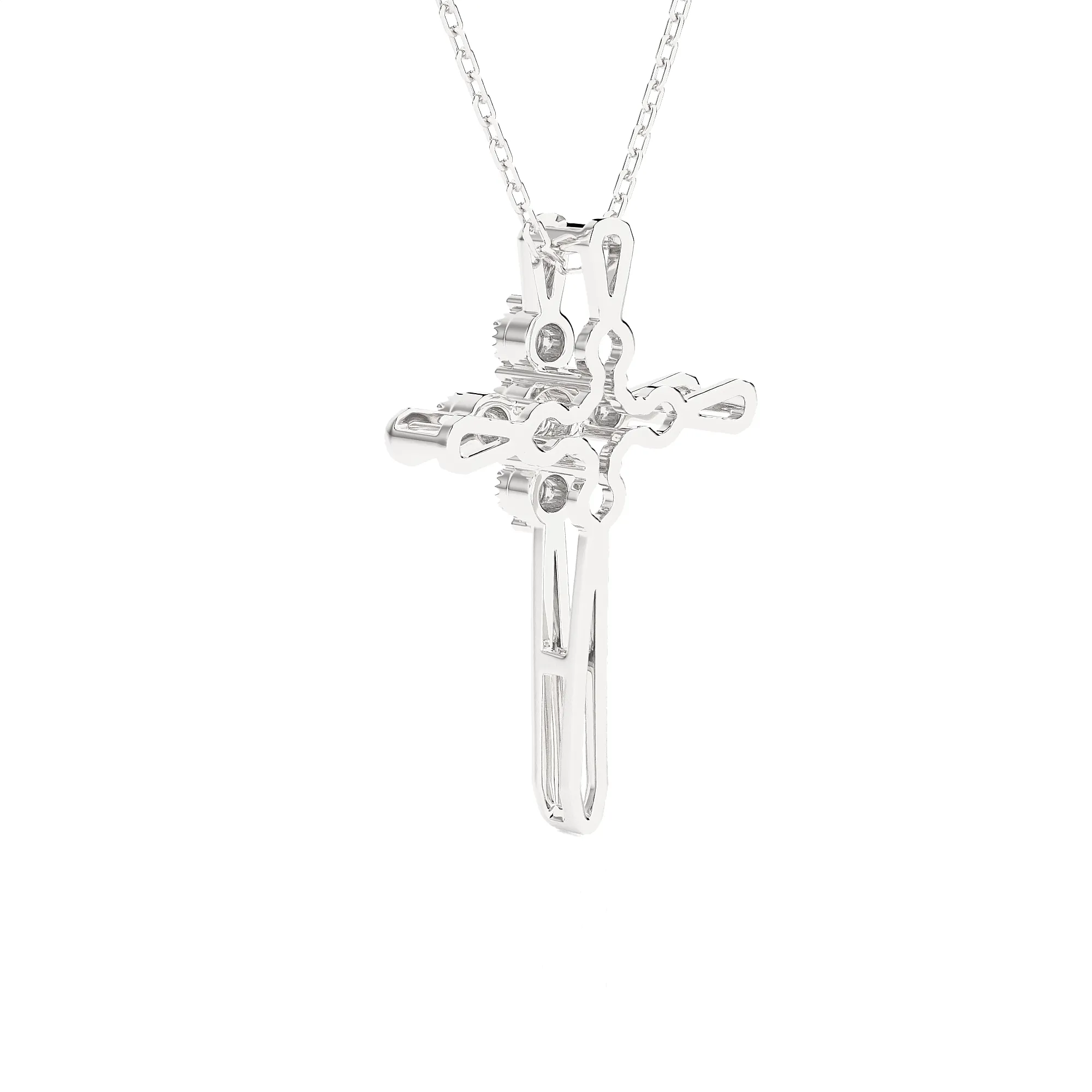 1/20 ctw Round Lab Grown Diamond Cross Pendant