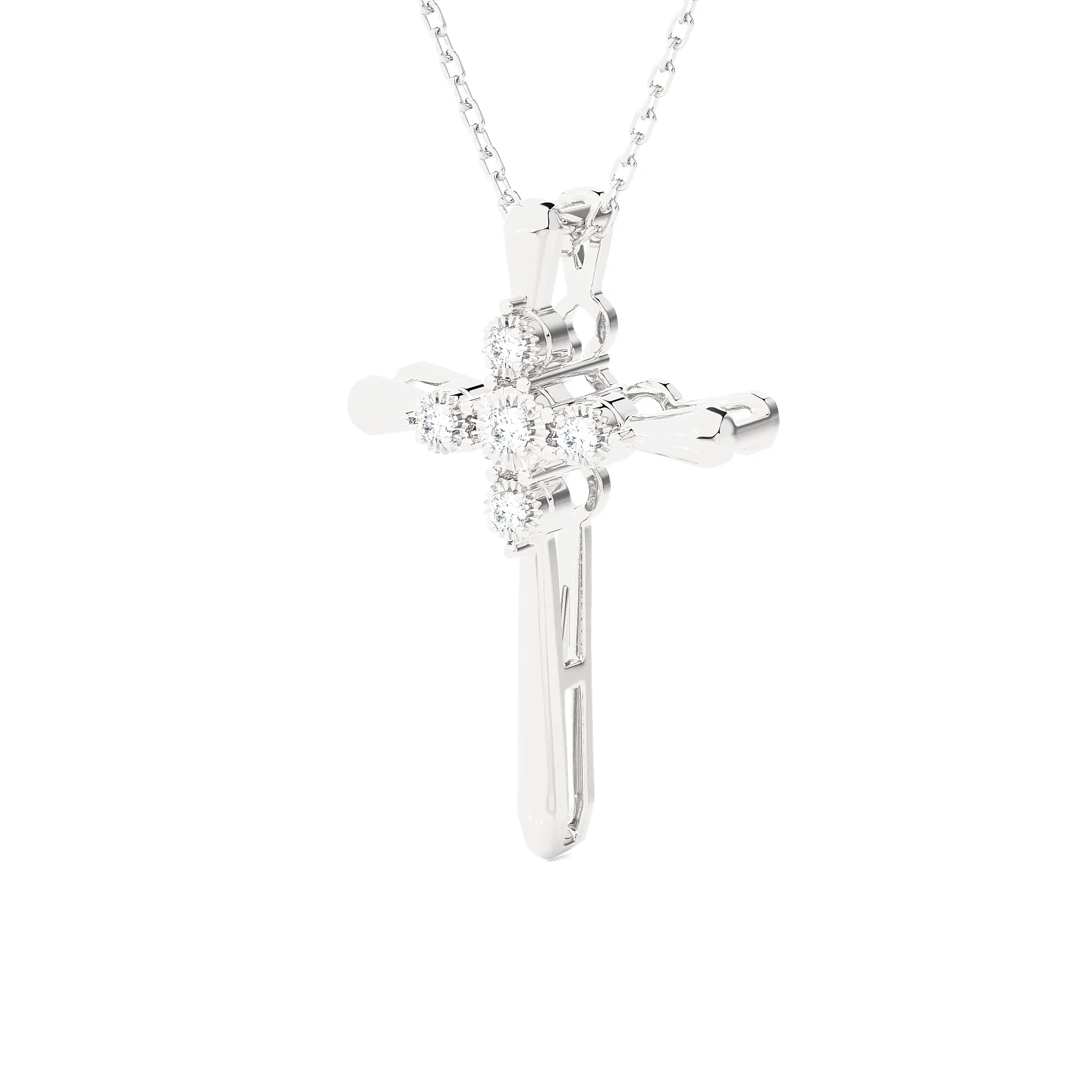 1/20 ctw Round Lab Grown Diamond Cross Pendant