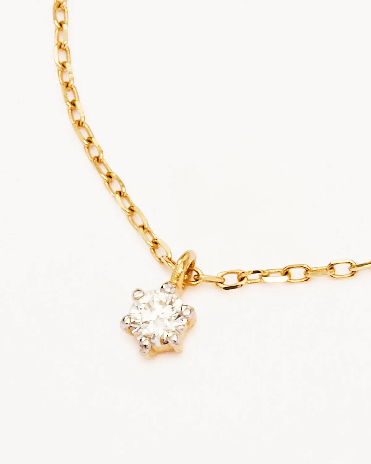 14k Solid Gold Sweet Droplet Diamond Necklace