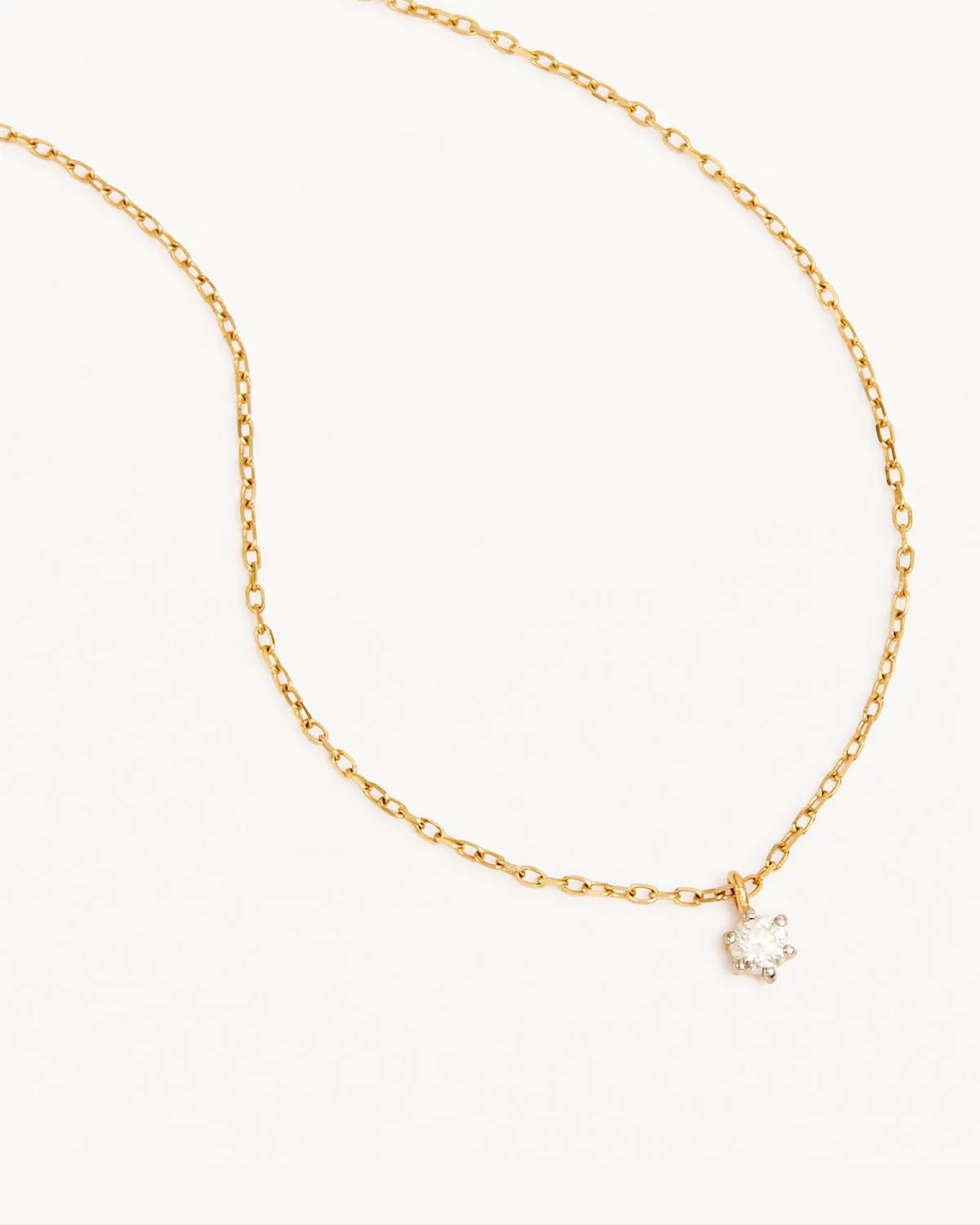 14k Solid Gold Sweet Droplet Diamond Necklace