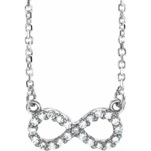 14K White 1/10 CTW Natural Diamond Infinity 16 1/2" Necklace