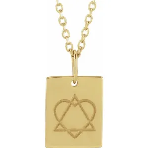 14K Yellow Gold Adoption Symbol 16-18" Necklace