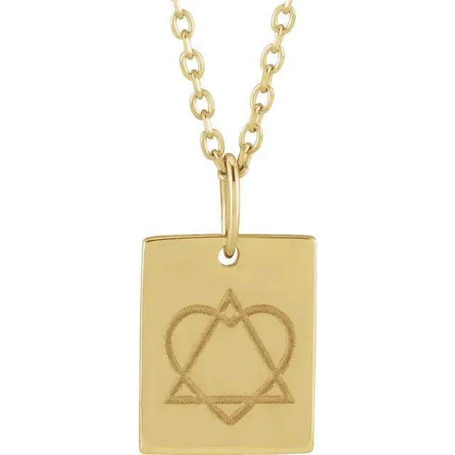 14K Yellow Gold Adoption Symbol 16-18" Necklace