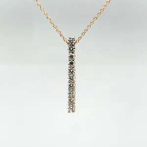 14k Yellow Gold Diamond Line Pendant