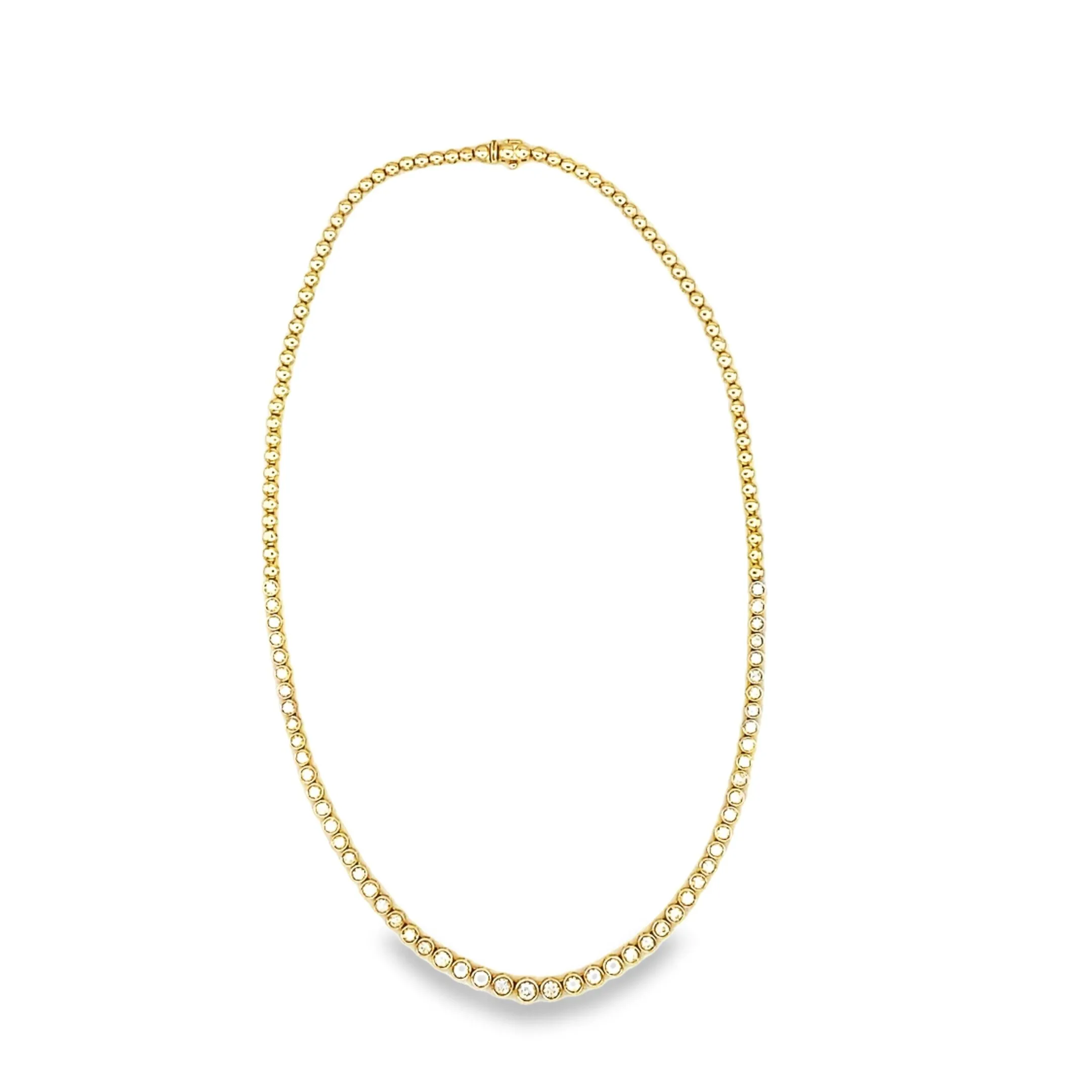 14K Yellow Gold Tennis Necklace - 3.25ct