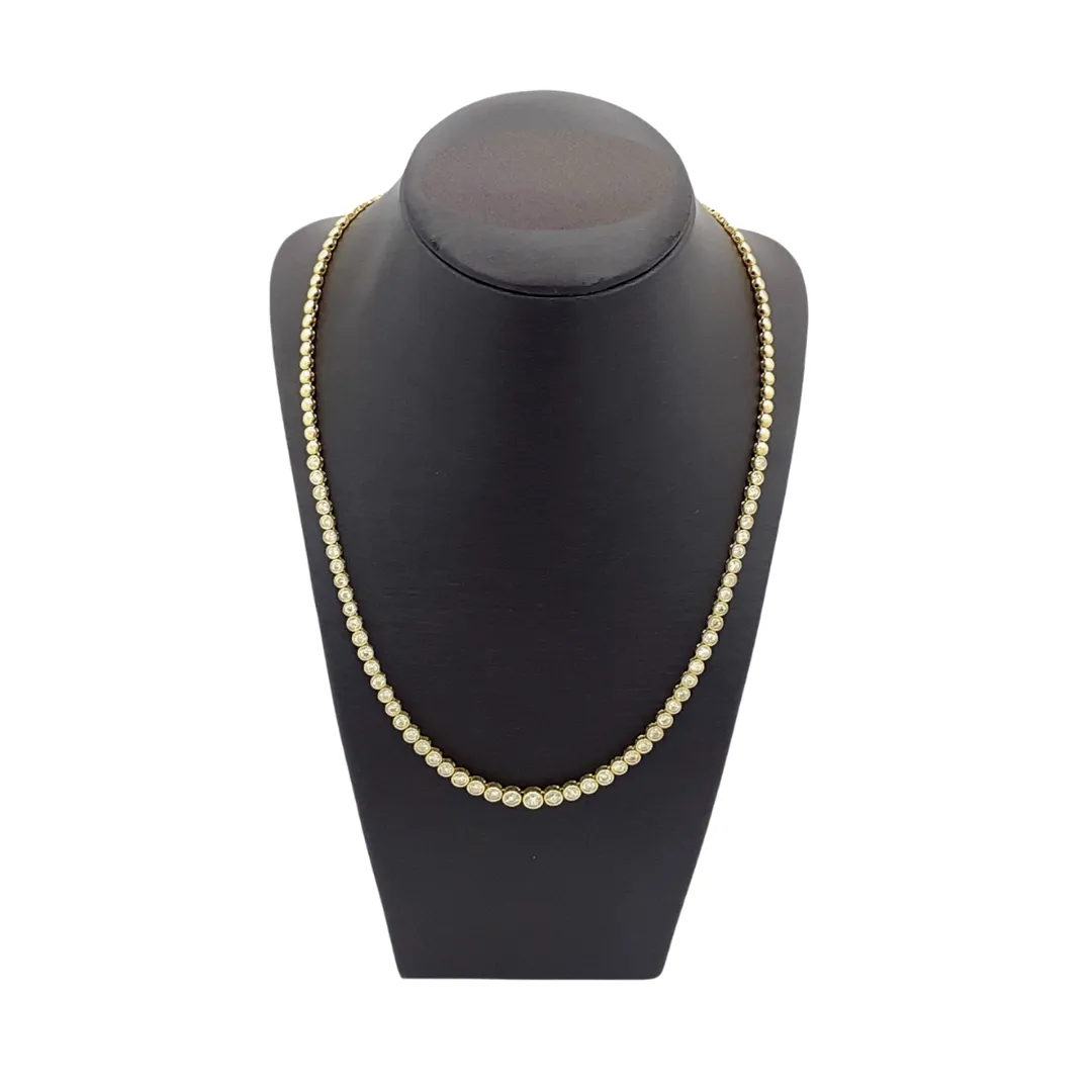 14K Yellow Gold Tennis Necklace - 3.25ct