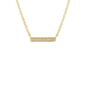 14KT GOLD MINI DIAMOND BAR NECKLACE