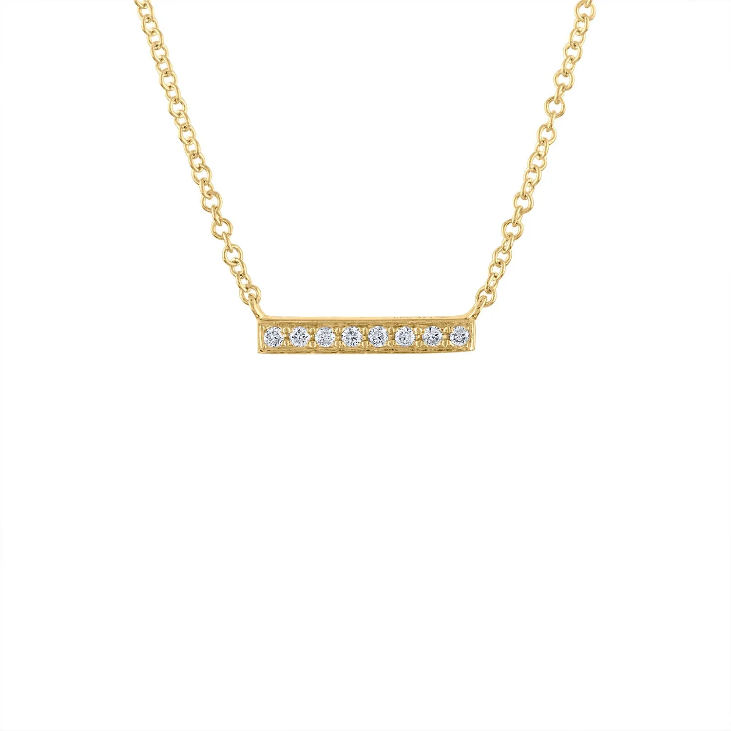 14KT GOLD MINI DIAMOND BAR NECKLACE