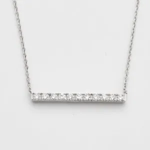 14KW 0.35CTW ROUND DIAMOND BAR NECKLACE