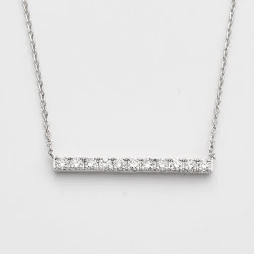 14KW 0.35CTW ROUND DIAMOND BAR NECKLACE