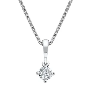 18ct White Gold 0.10ct Diamond Brilliant Cut Solitaire Necklace