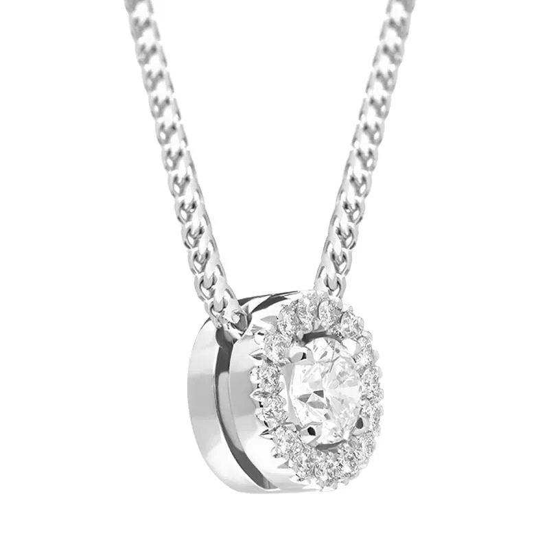 18ct White Gold 0.33ct Brilliant Cut Diamond Pave Round Necklace