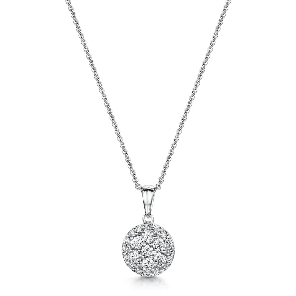 18ct White Gold Brilliant Cut Diamond Necklace