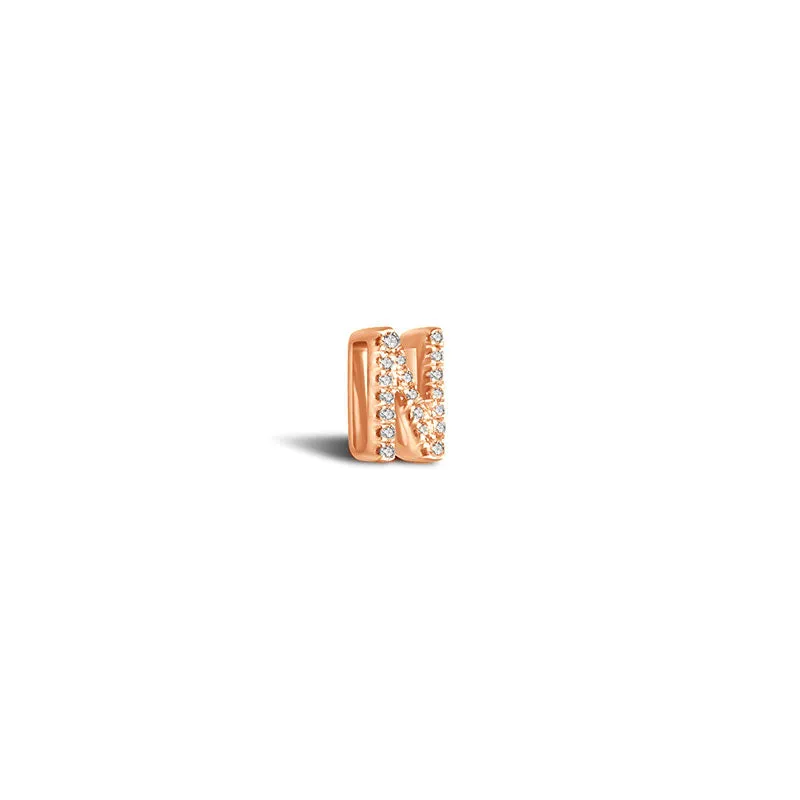 18k Gold Initial Letter "N" Diamond Pendant