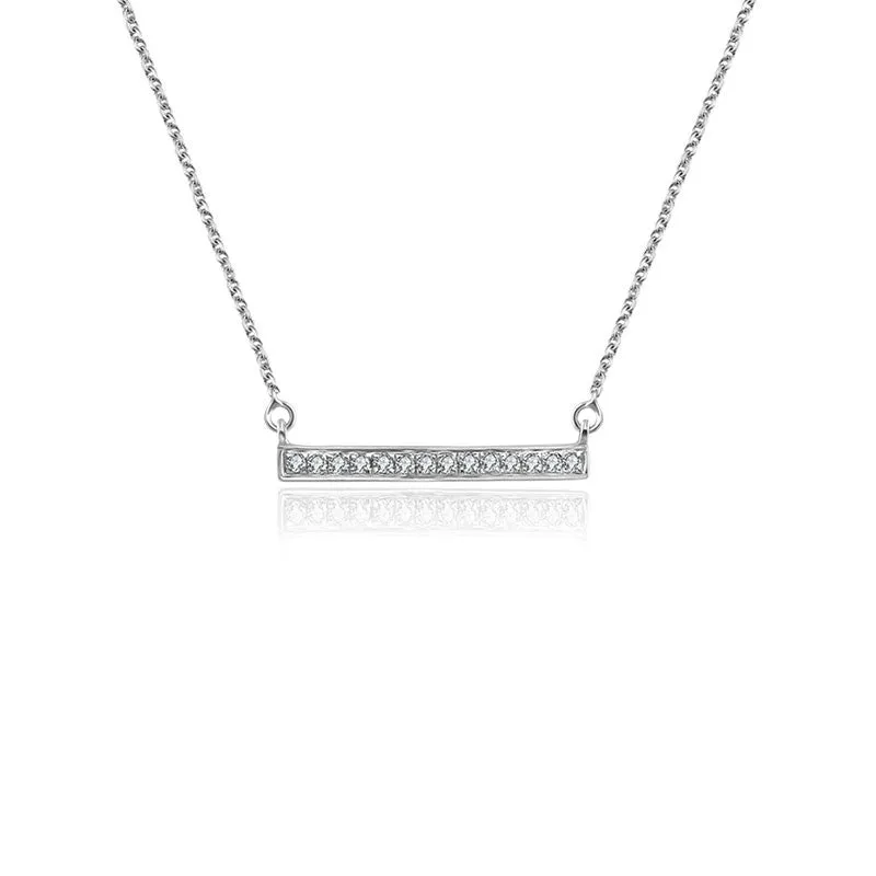 18k Gold Rectangle Diamond Necklace