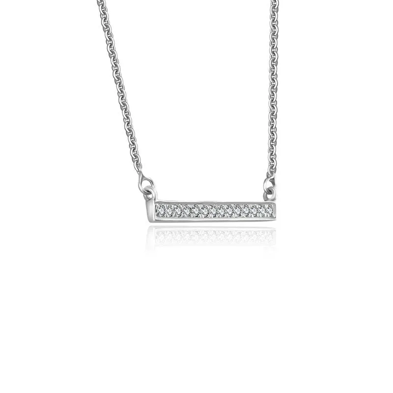 18k Gold Rectangle Diamond Necklace