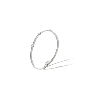 18K Small Three Station Diamond Bracelet in White Gold