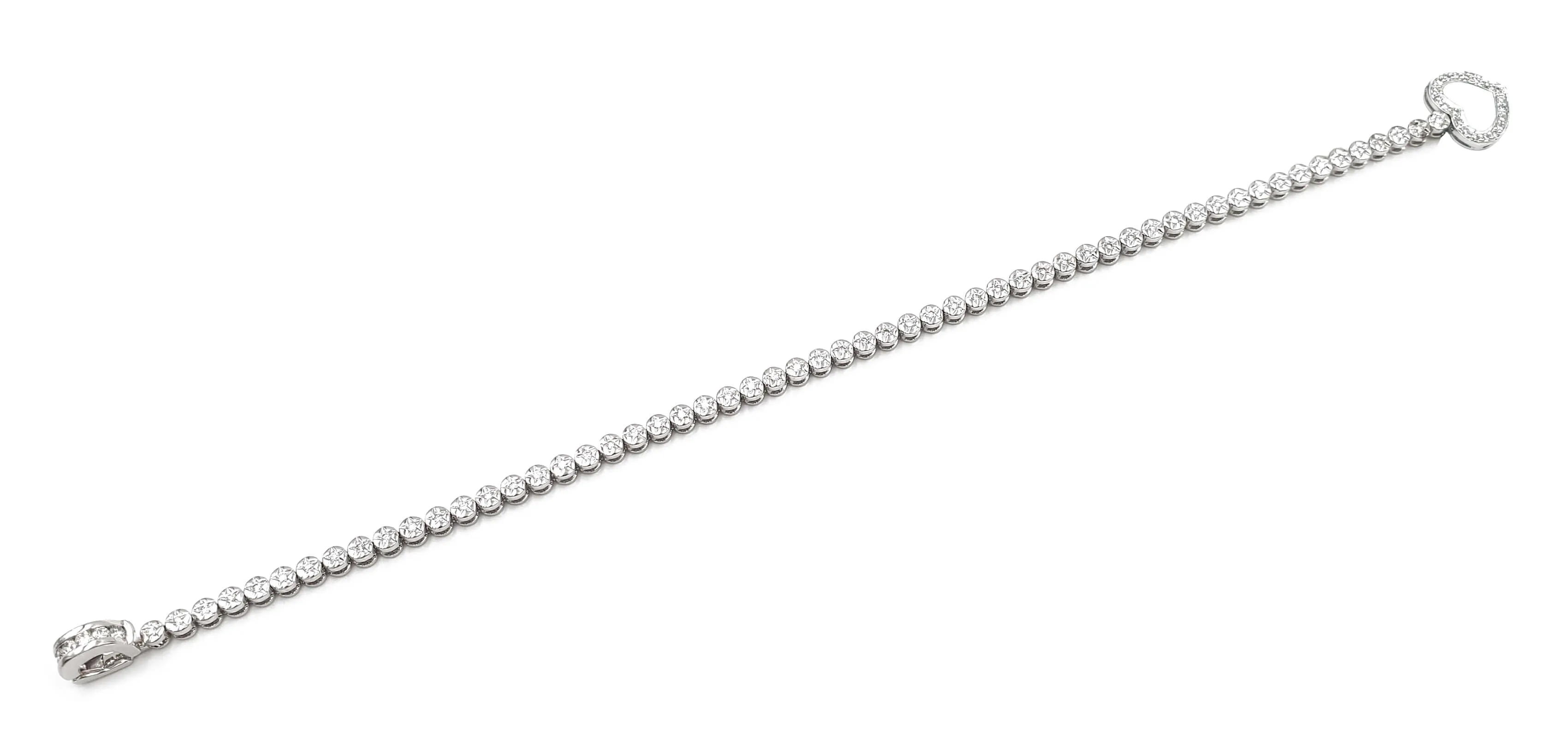 18K White Gold Diamond Tennis Bracelet, 9.38g