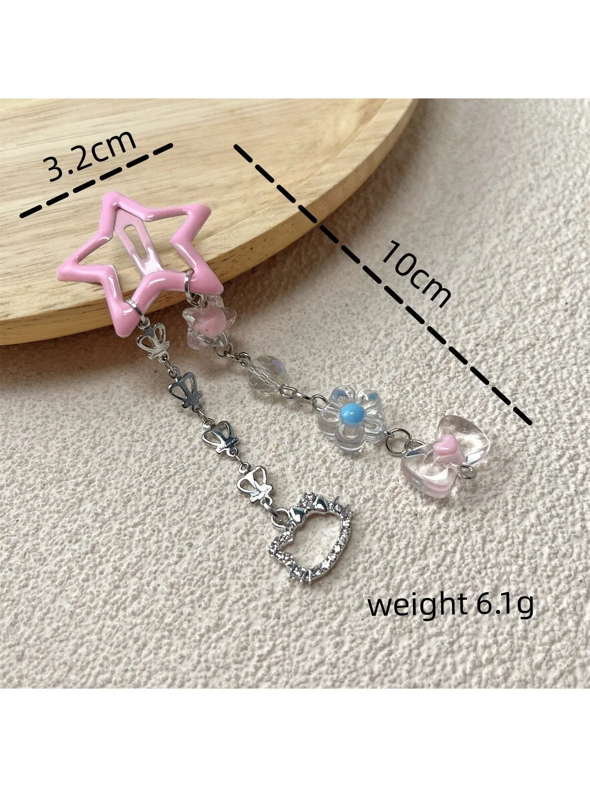 1pc Candy-Colored Double Chain Star Hair Clip for Women Barrette Styling Hair