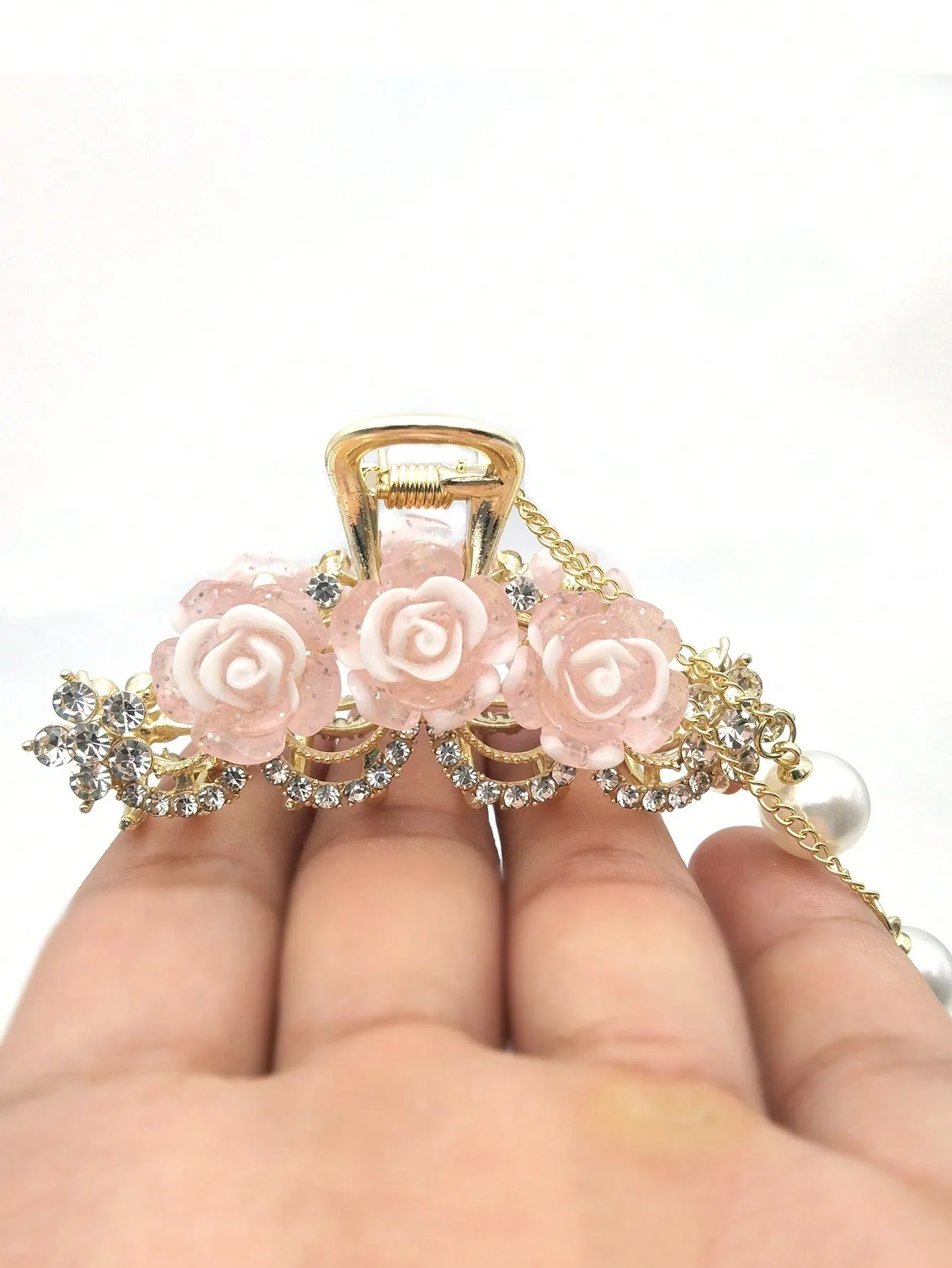 1pc Women's Rhinestone Flower Designed Hair Clip for Women Barrette Styling Hair