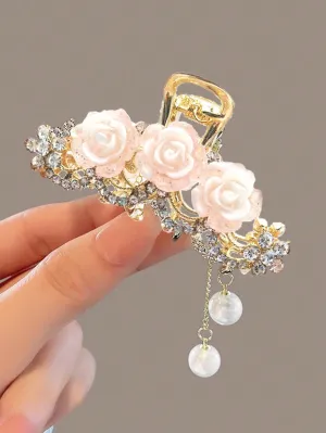 1pc Women's Rhinestone Flower Designed Hair Clip for Women Barrette Styling Hair