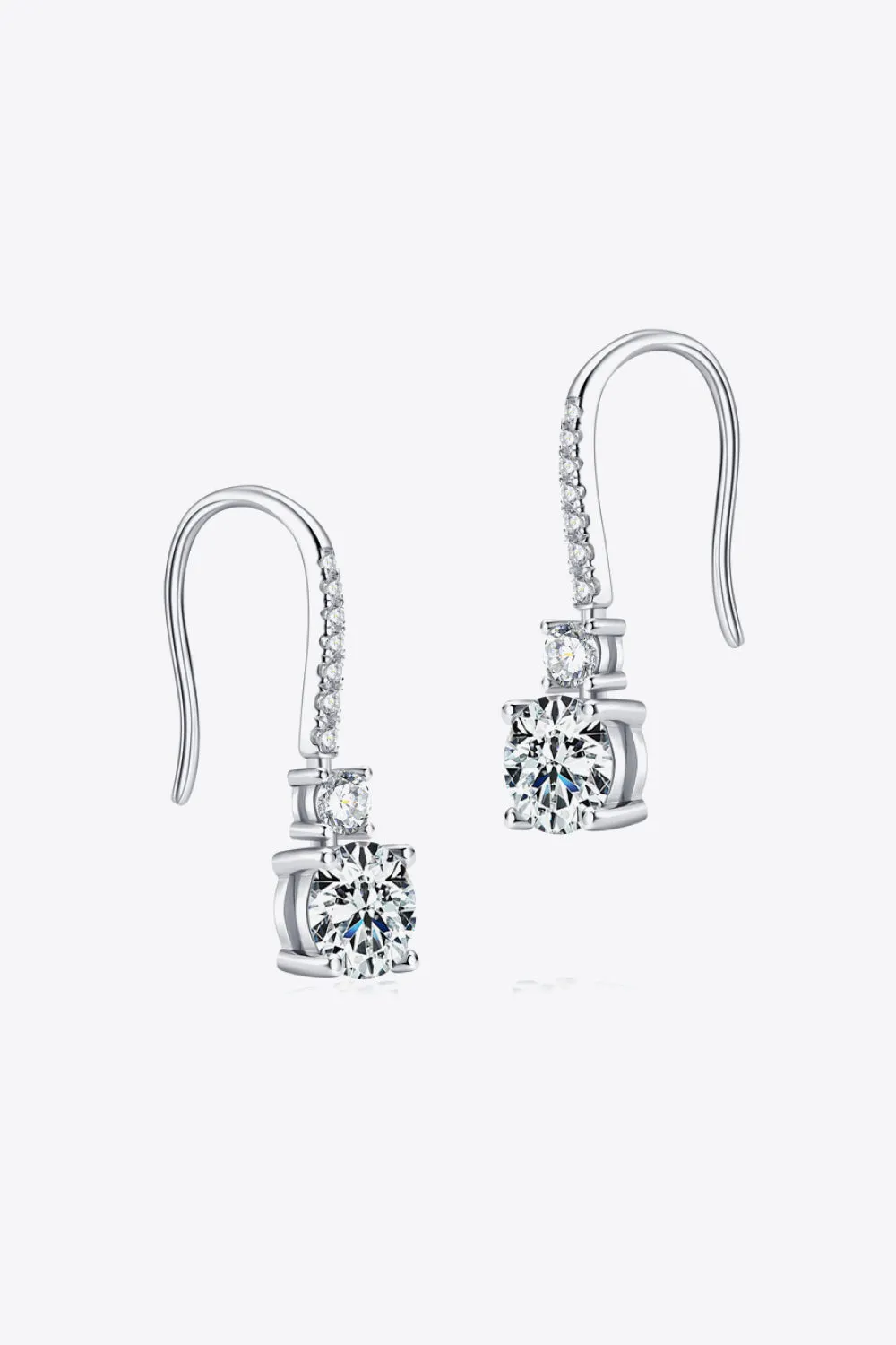 2 Carat Moissanite 925 Sterling Silver Drop Earrings