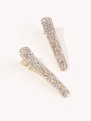 2pcs Rhinestone Decor Beautiful Hair Clip for Women Barrette Styling Hair