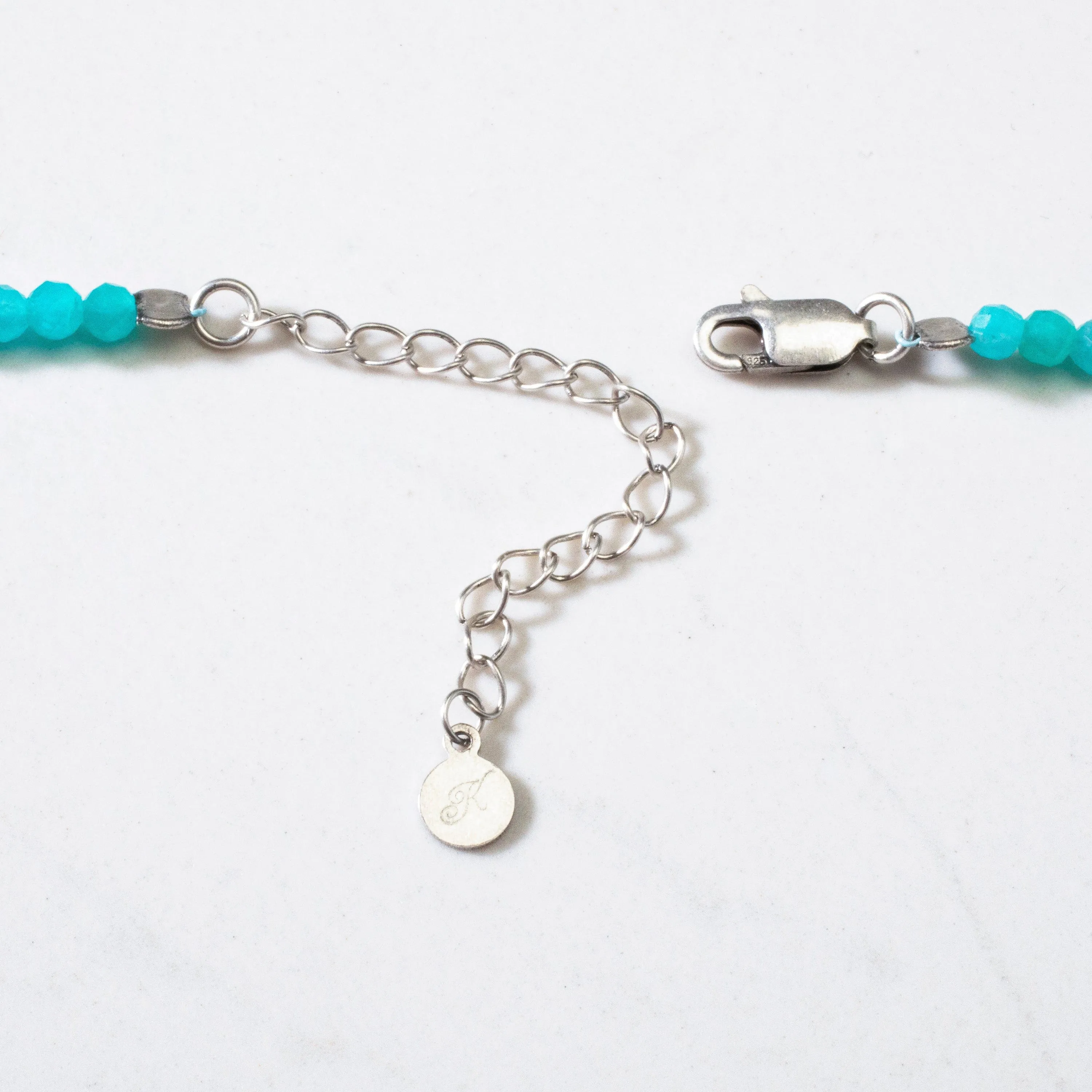 3mm Amazonite Faceted 31" Necklace / Multi Wrap Bracelet