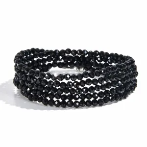 3mm Black Spinal Faceted 31" Necklace / Multi Wrap Bracelet