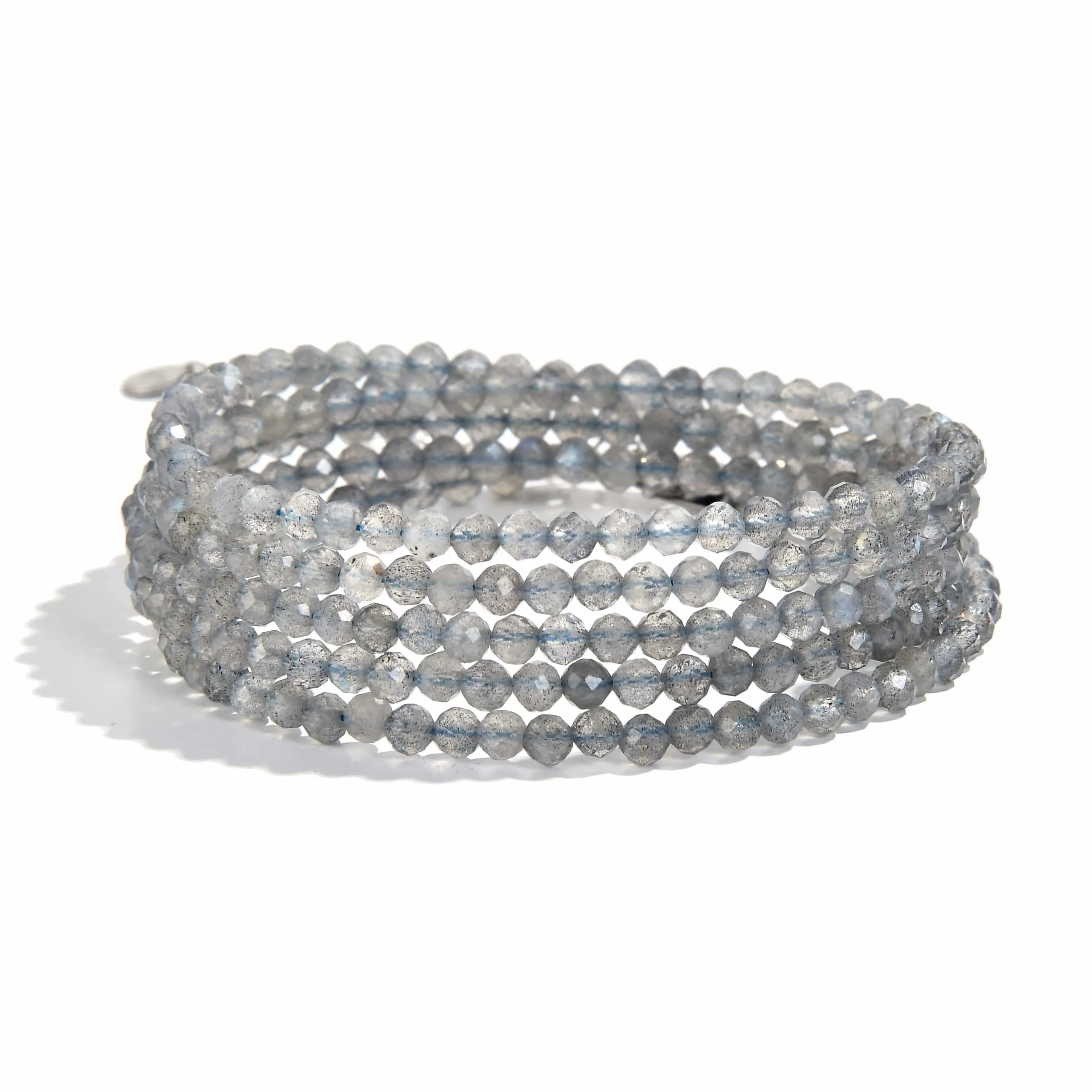 3mm Labradorite Faceted 31" Necklace / Multi Wrap Bracelet