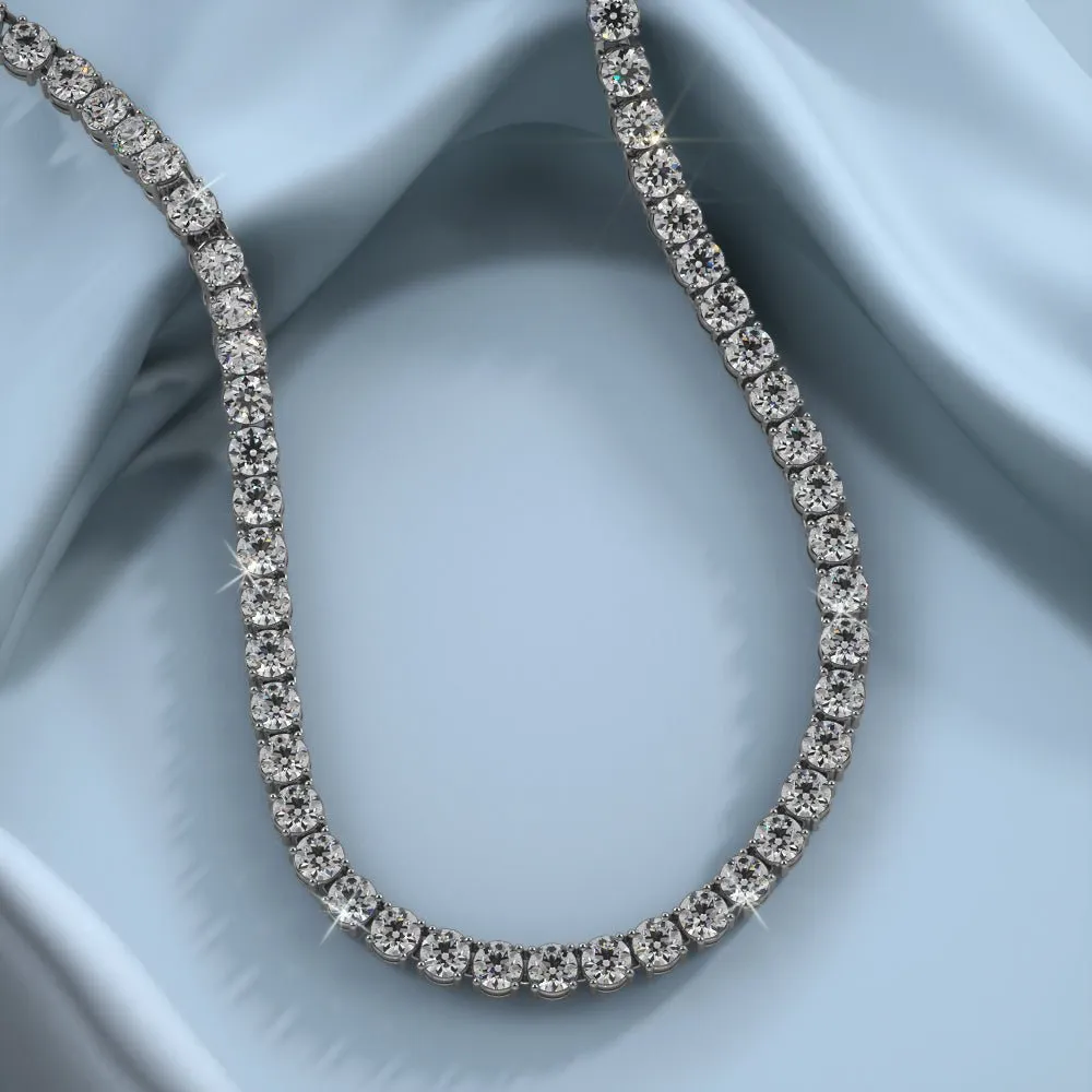 4 Prong Riviera Lab-Grown Diamond Necklace with 35.50 ct.(finished) 5mm