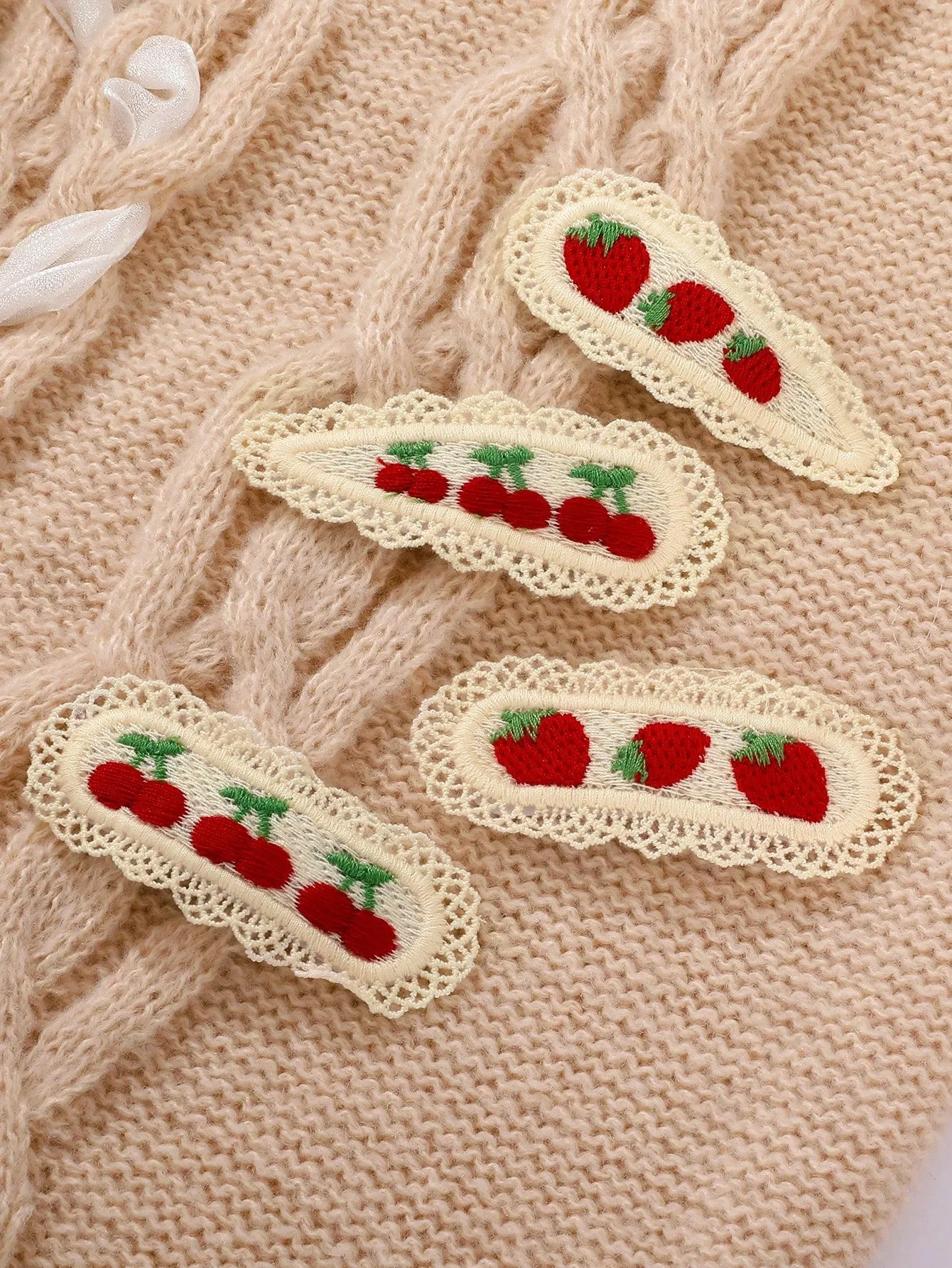 4pcs/Set Cherry & Strawberry Hair Clips for Women Barrette Styling Hair