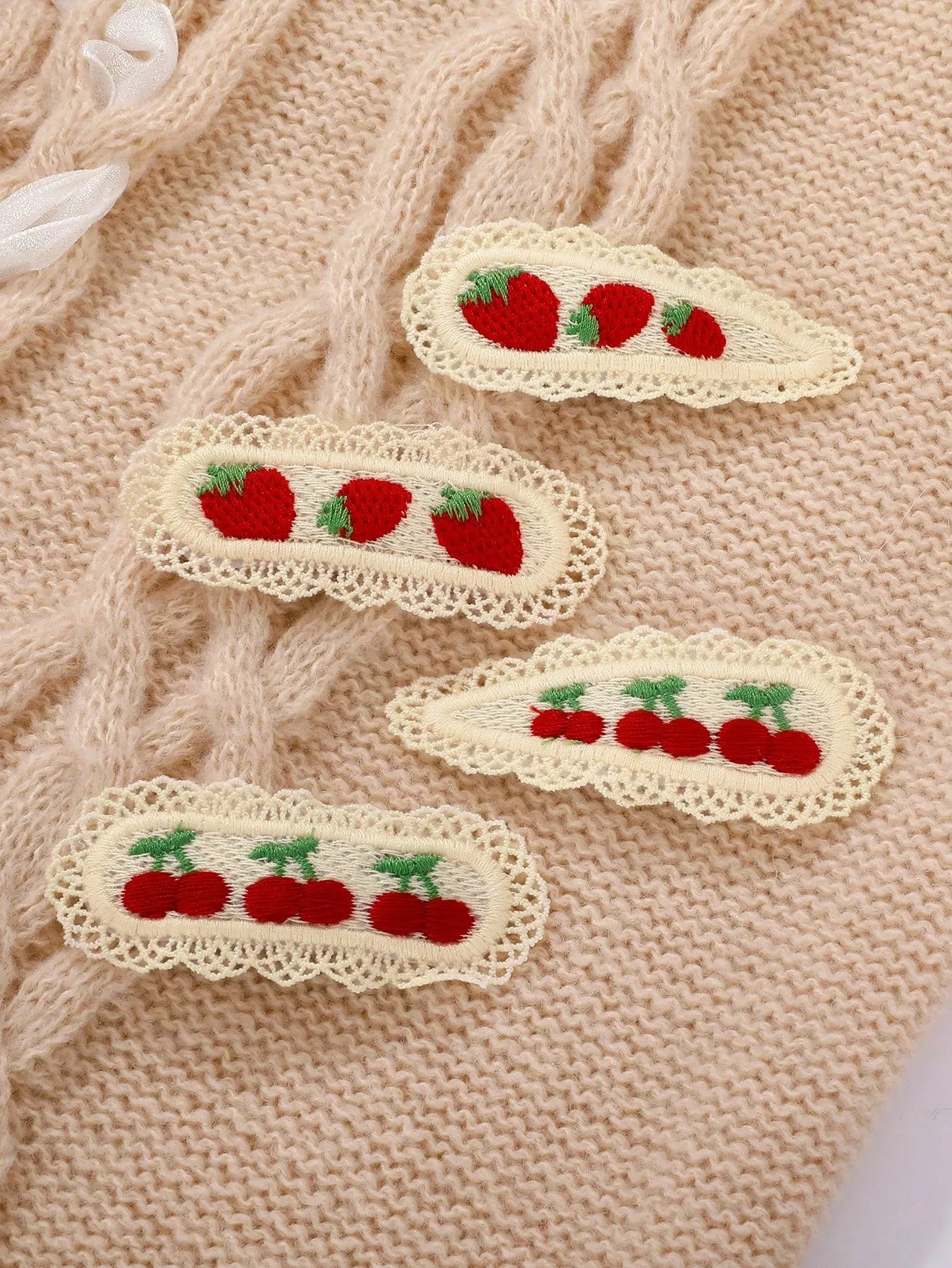 4pcs/Set Cherry & Strawberry Hair Clips for Women Barrette Styling Hair