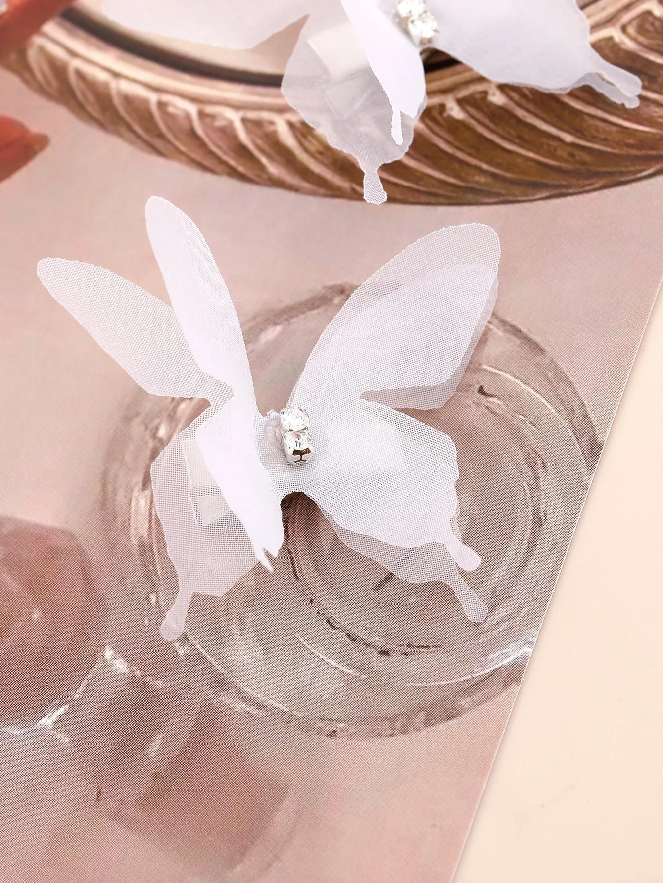 5pcs White Butterfly Decor Hair Clip Boho Butterfly for Women Barrette Styling