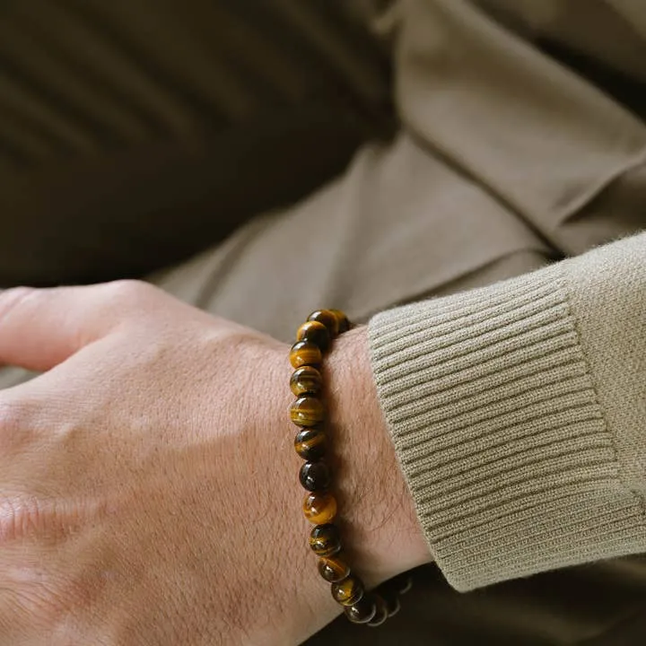 8mm Round Gemstone Bracelet Tiger Eye