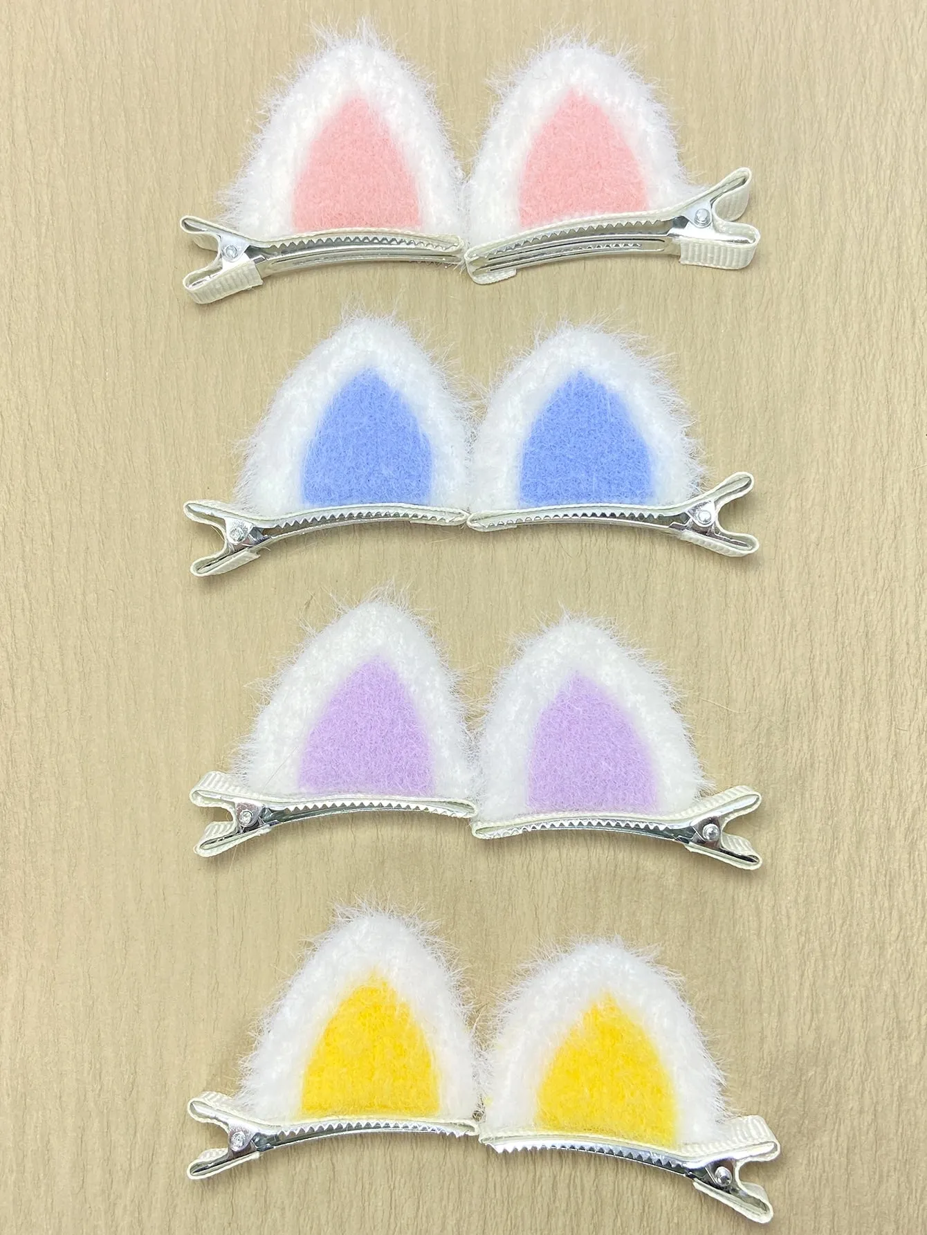 8pcs Fuzzy Ear Decor Hair Clip for Women Barrette Styling Hair Accessories