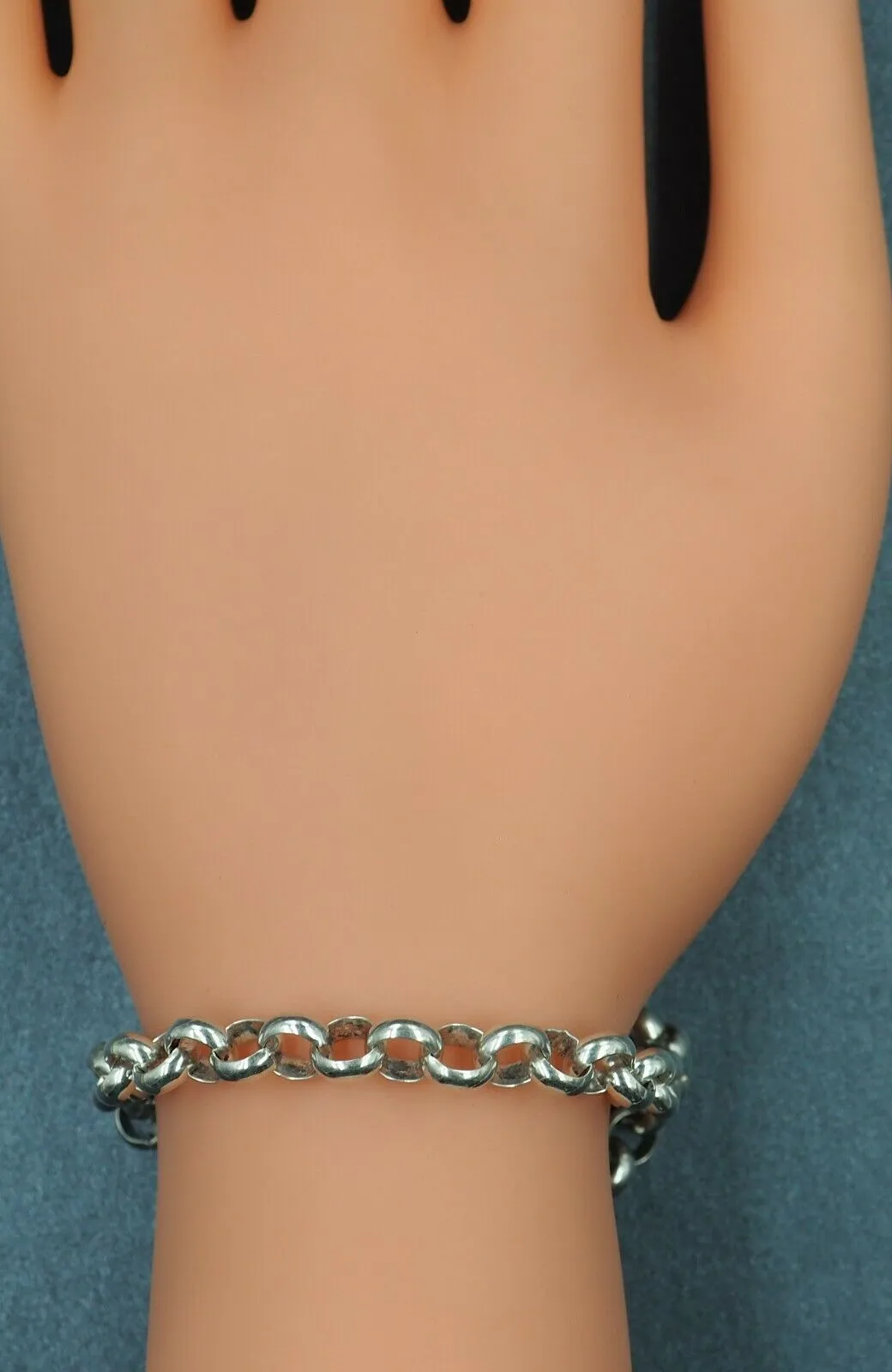 925 Sterling Silver Belcher Chain Bracelet with Heart Clasp Charm