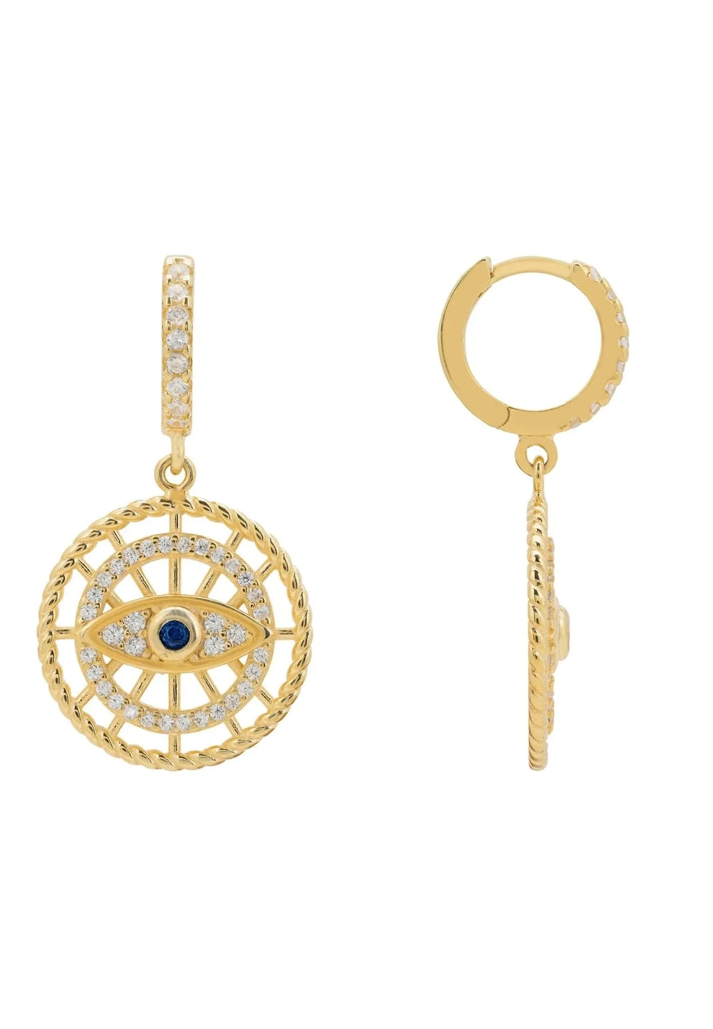 All Seeing Eye Drop Earrings Gold