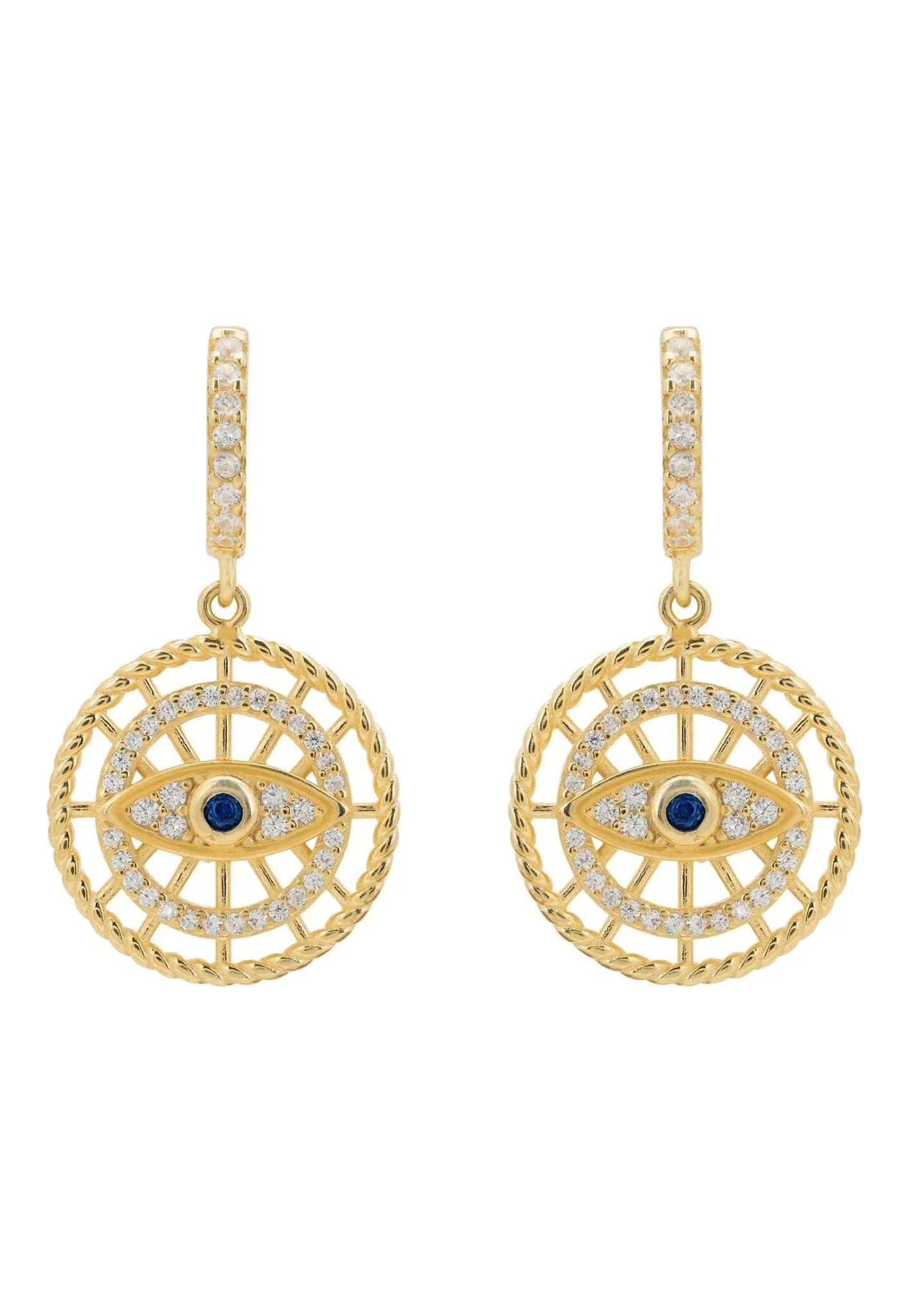 All Seeing Eye Drop Earrings Gold