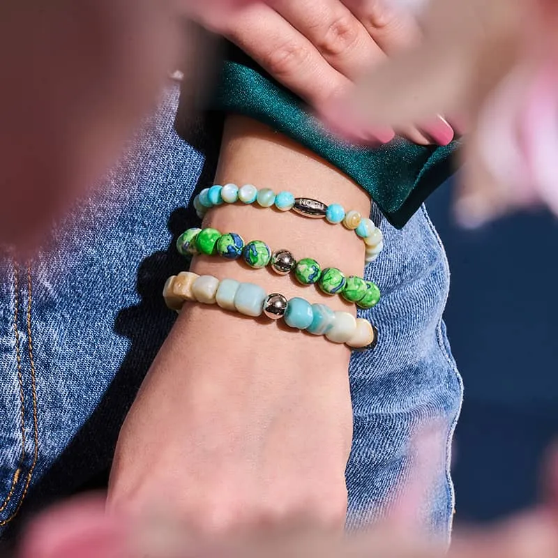 Amazonia | Silver | Gemstone Pebble Bracelet