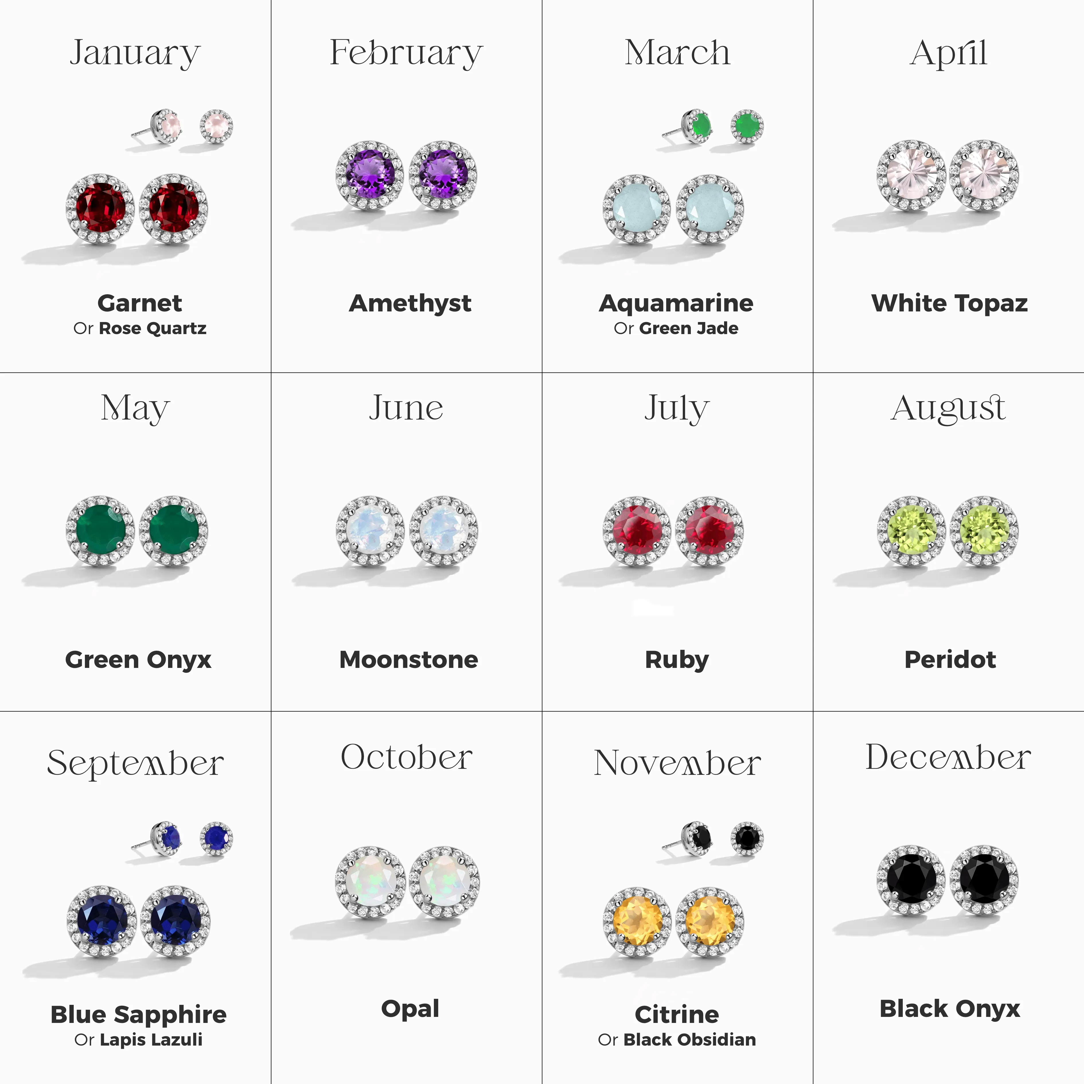 Aquamarine Venus Studs - March Birthstone